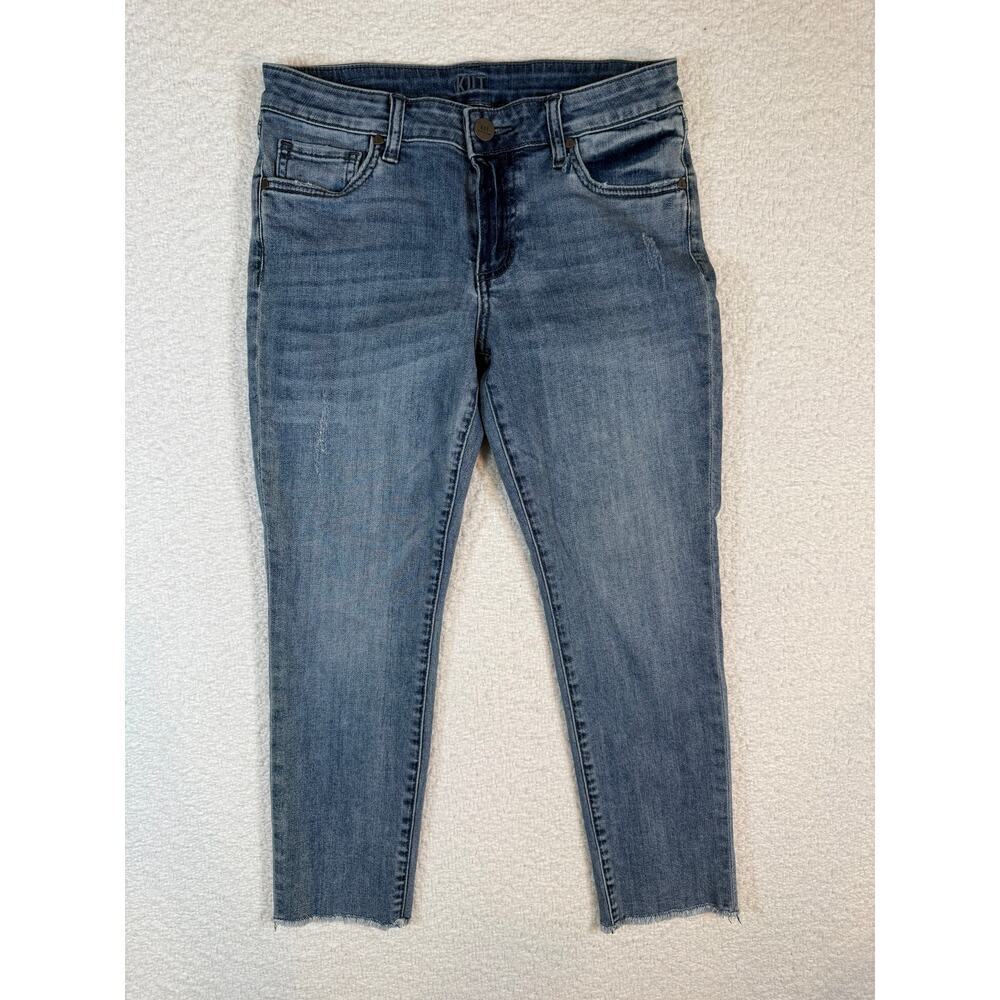 Kut from the kloth womens cropped straight leg size 4P med wash